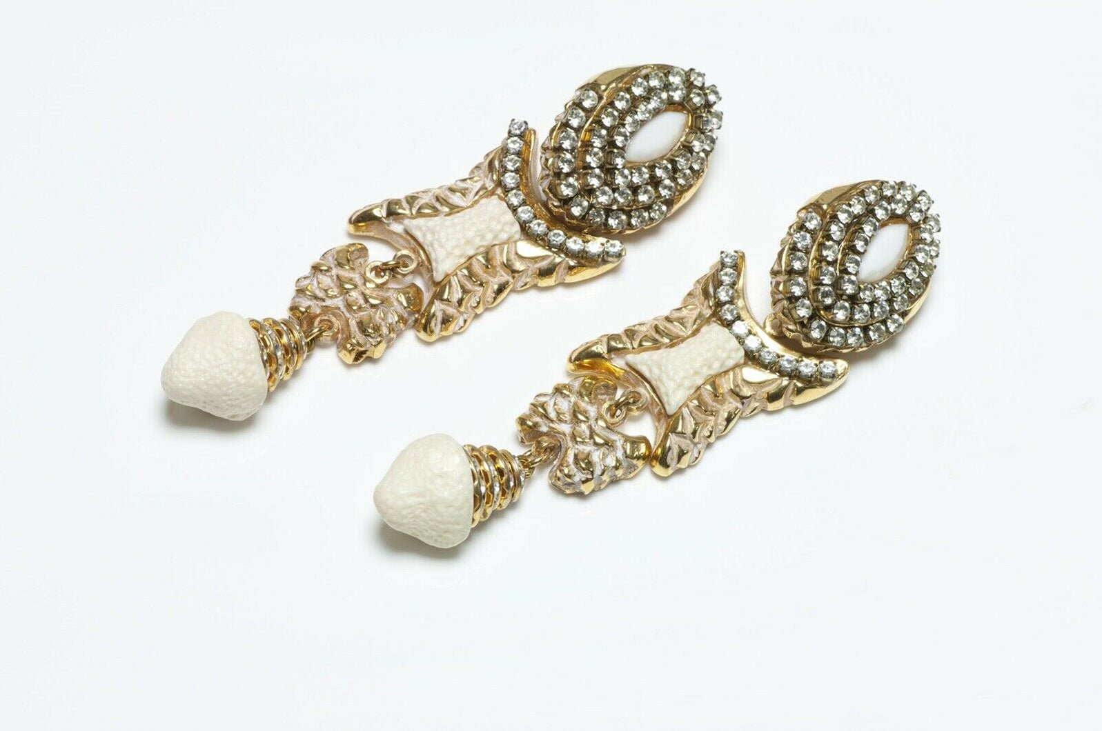 Kalinger Paris 1980’s Long Crystal Earrings