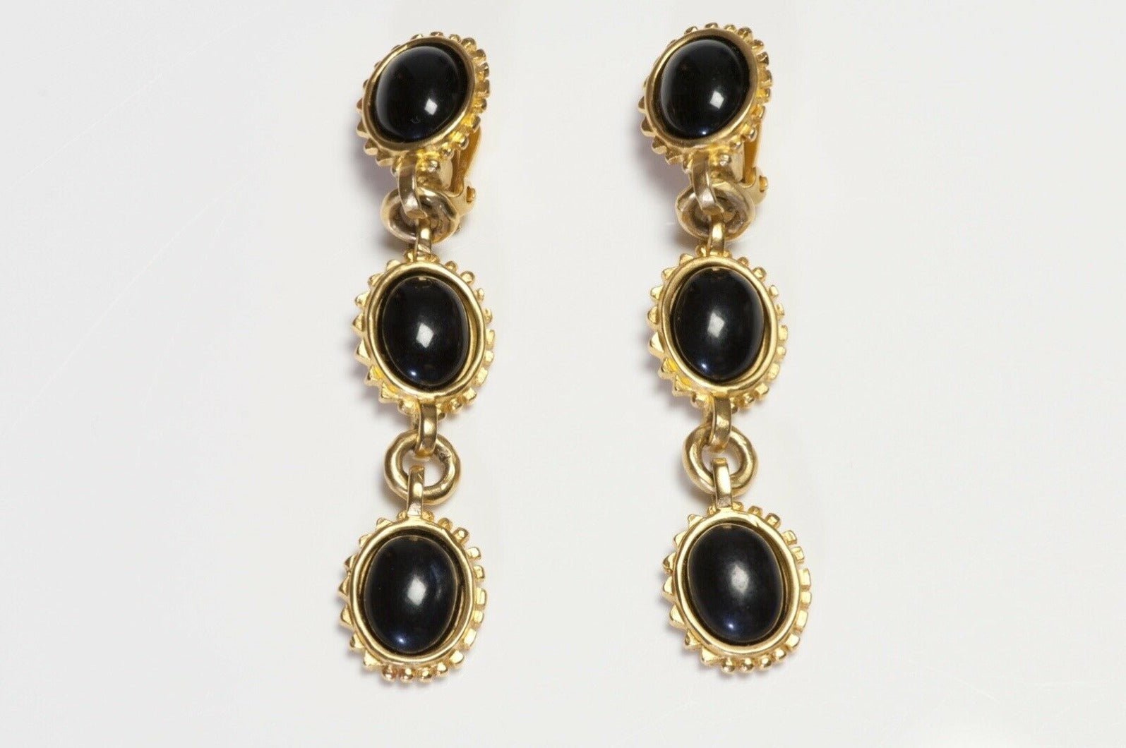 Karl Lagerfeld Paris Black Cabochon Resin Earrings