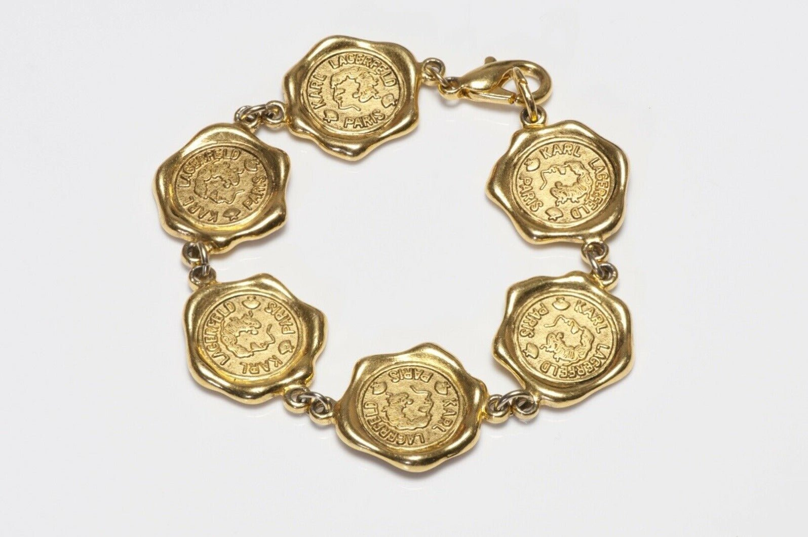 Karl Lagerfeld Paris Gold Plated Coin Medallion Chain Bracelet