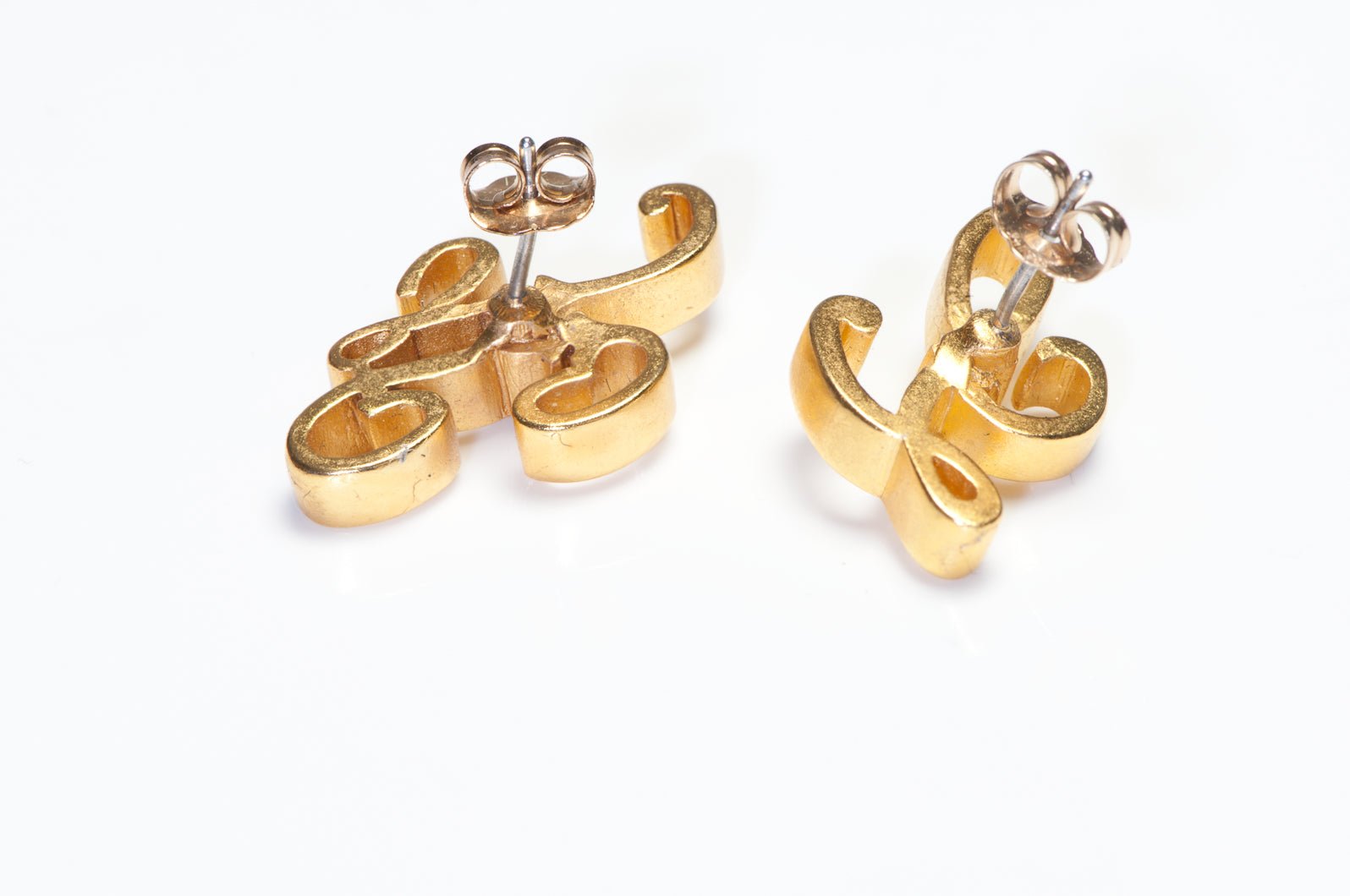 Karl Lagerfeld Paris Gold Plated Logo Stud Earrings