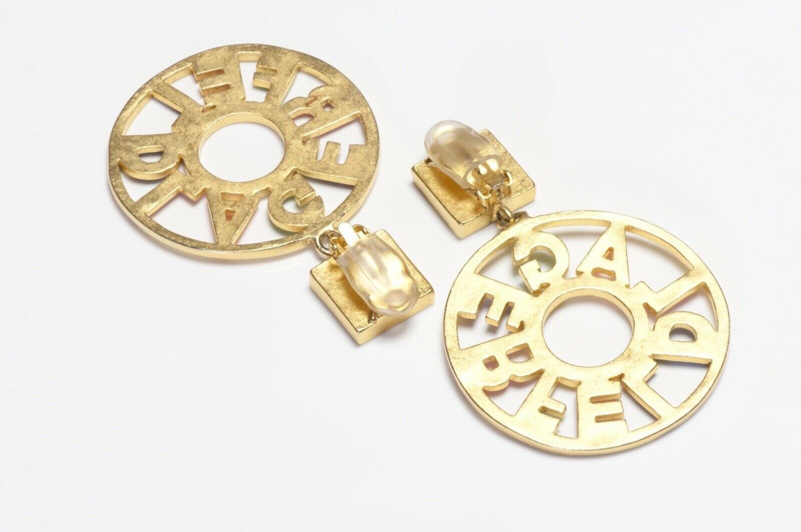 Karl Lagerfeld Paris Multicolor Enamel Letter Logo Hoop Earrings