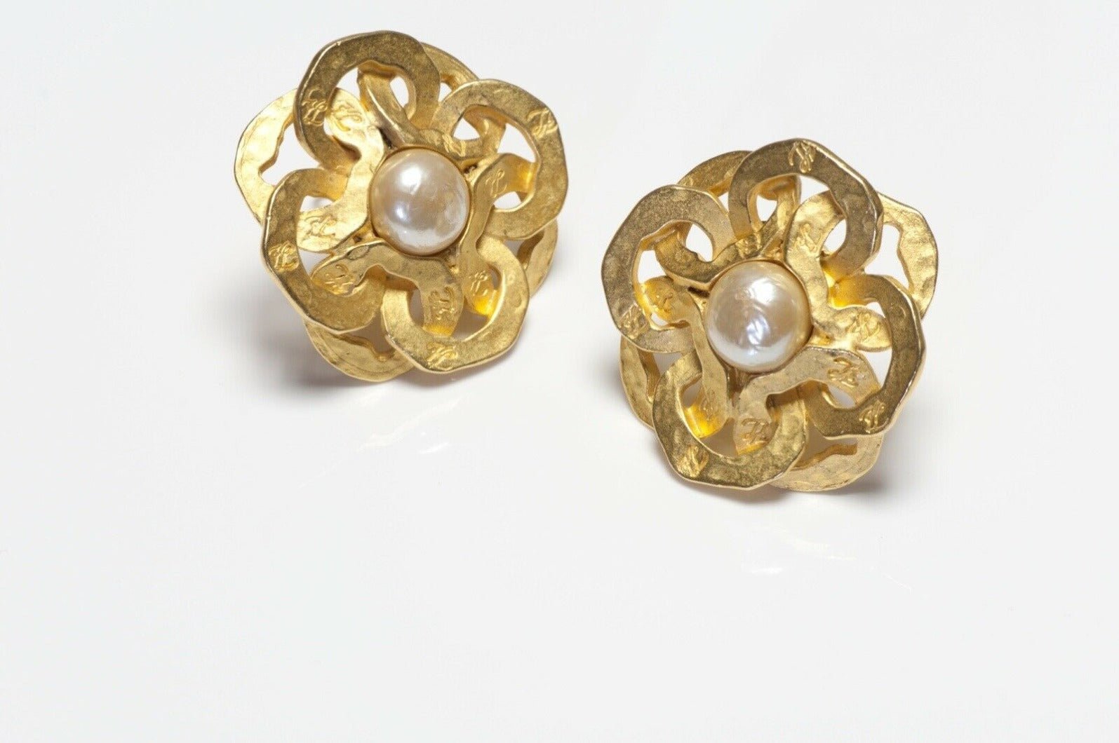 Karl Lagerfeld Paris Pearl Camellia Flower Earrings