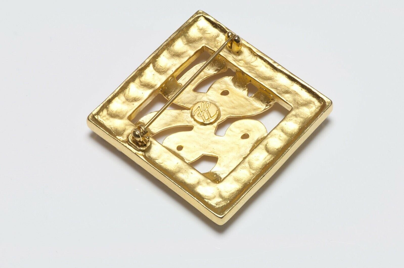 Karl Lagerfeld Paris Pearl Logo Square Brooch