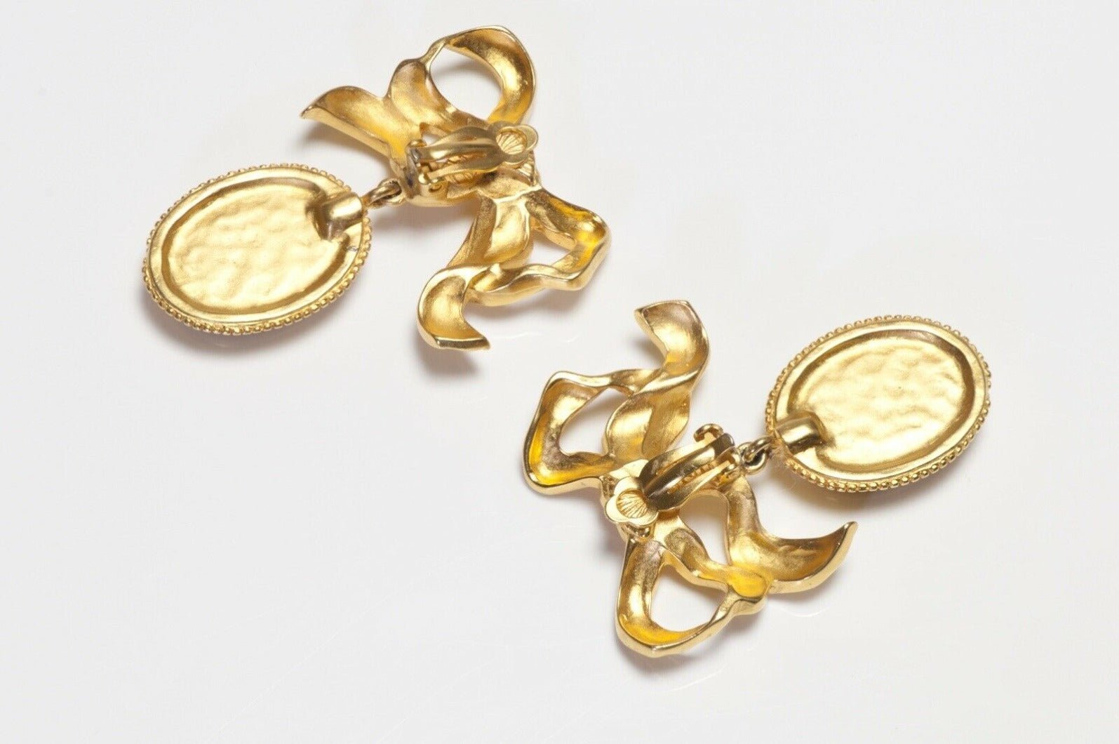 Karl Lagerfeld Paris Red Intaglio Bow Earrings