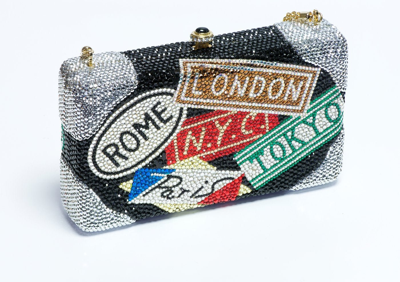 Katherine Baumann “Travel Around the World” Crystal Minaudière Clutch Bag