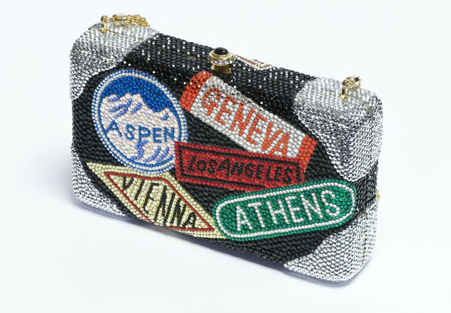 Katherine Baumann “Travel Around the World” Crystal Minaudière Clutch Bag