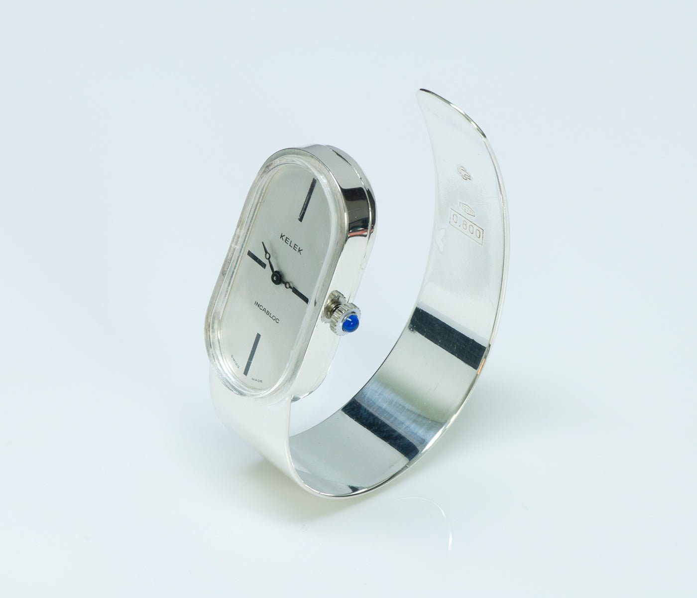 Kelek Incabloc Rare Vintage Silver Cuff Bracelet Watch