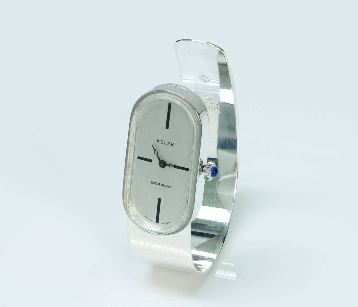 Kelek Incabloc Rare Vintage Silver Cuff Bracelet Watch