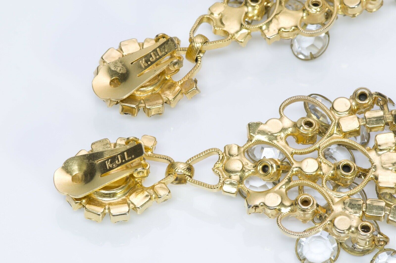 Kenneth Jay Lane KJL 1960’s Crystal Chandelier Earrings