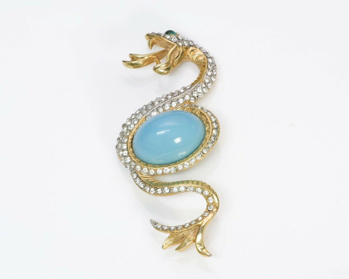 Gold Snake Brooch with Green Gemstone Snake-brooch.webp main image 3