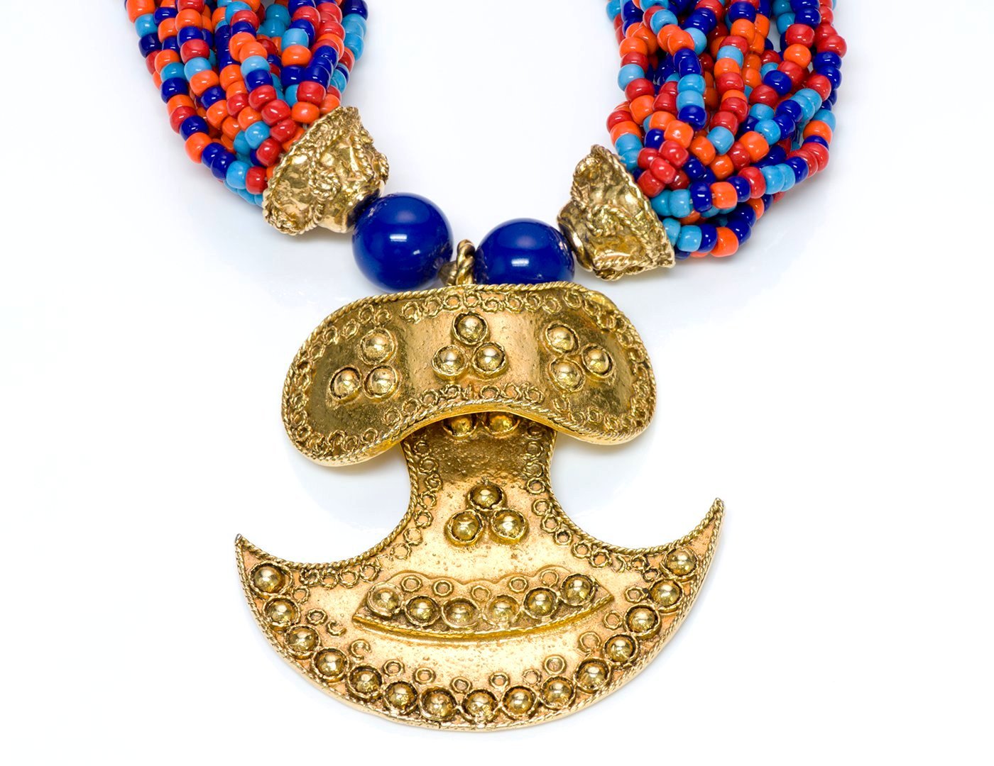 Kenneth Jay Lane KJL Etruscan Revival Beaded Necklace