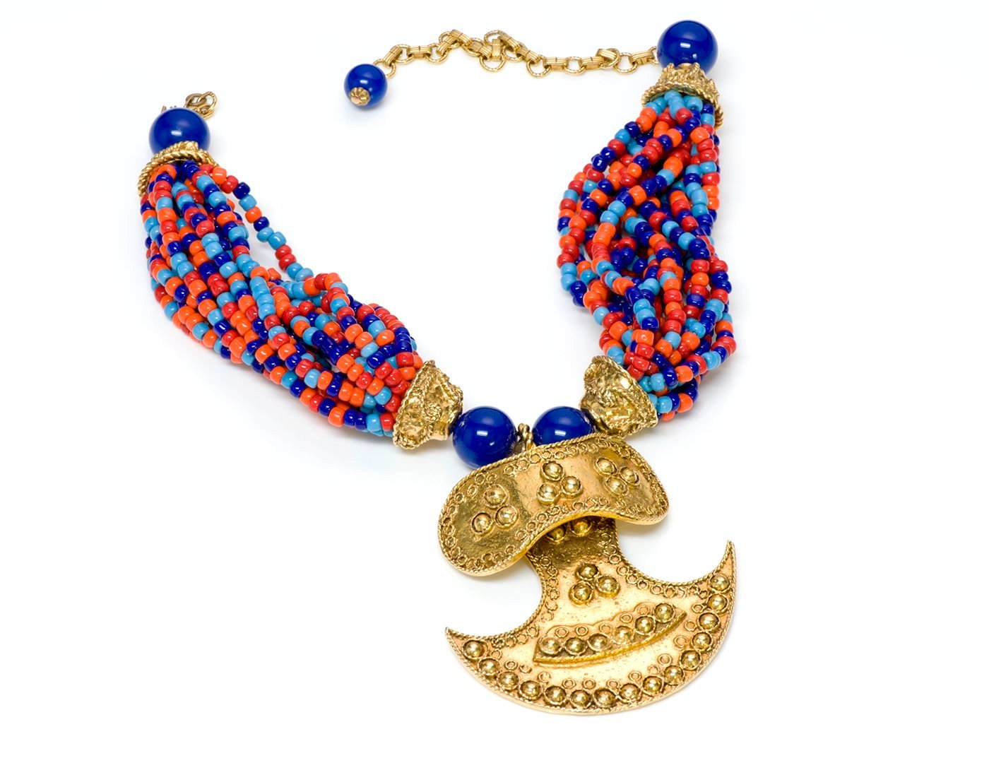 Kenneth Jay Lane KJL Etruscan Revival Beaded Necklace