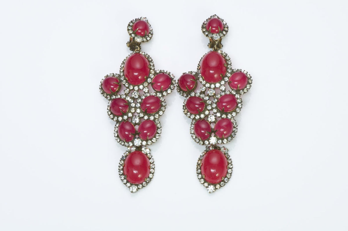 KJL Kenneth Jay Lane Avon Pink Perfect Pansy Clip on  Kenneth Jay Lane Pink Crystal Drop Earrings display picture 1
