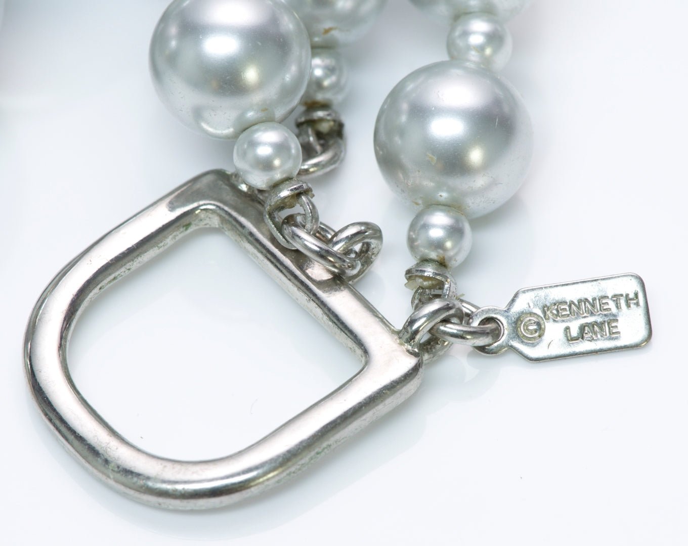 Kenneth Jay Lane Silver Tone Bead Necklace