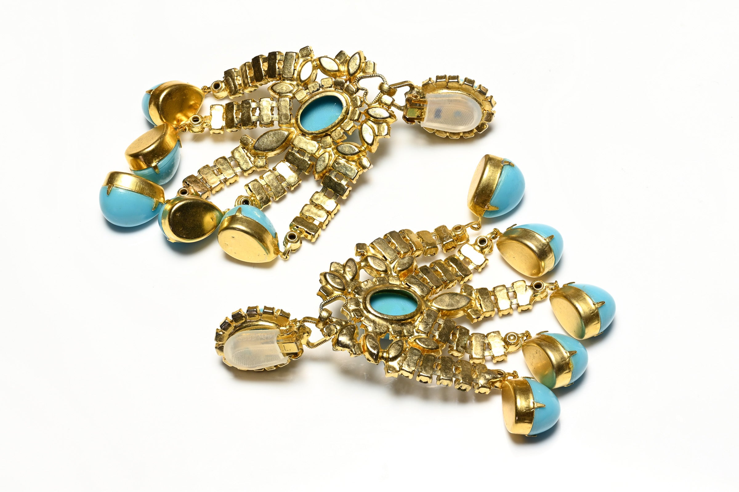 Kenneth Jay Lane Mughal Style Faux Turquoise Earrings