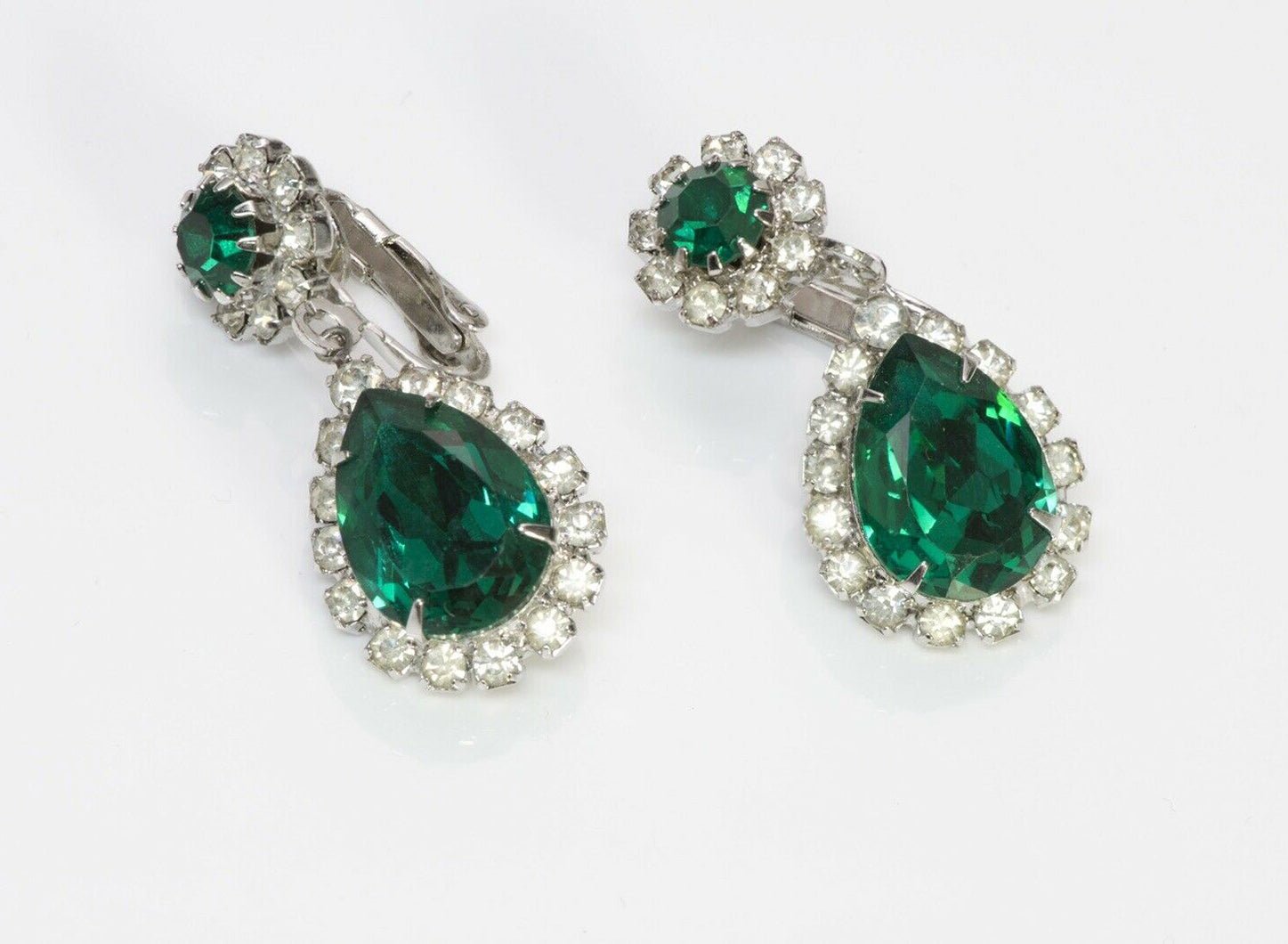 KRAMER New York 1950’s Green Crystal Collar Necklace Earrings Set