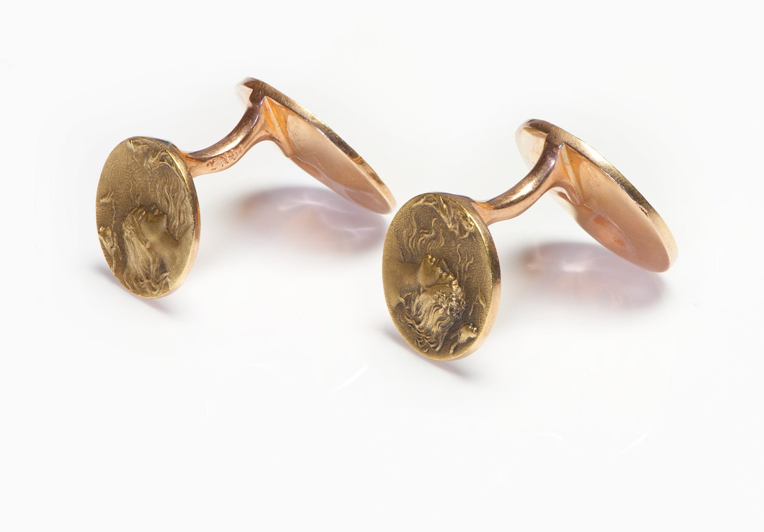 Krementz Art Nouveau Gold Cufflinks
