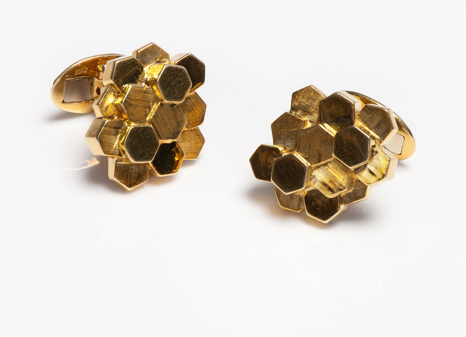 Kurt Wayne 18K Yellow Gold Honeycomb Cufflinks