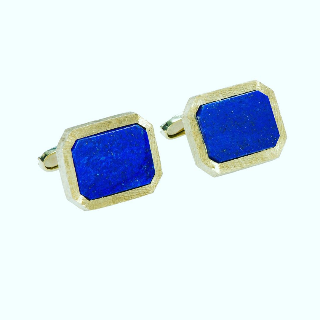 La Triomphe Gold Lapis Cufflinks