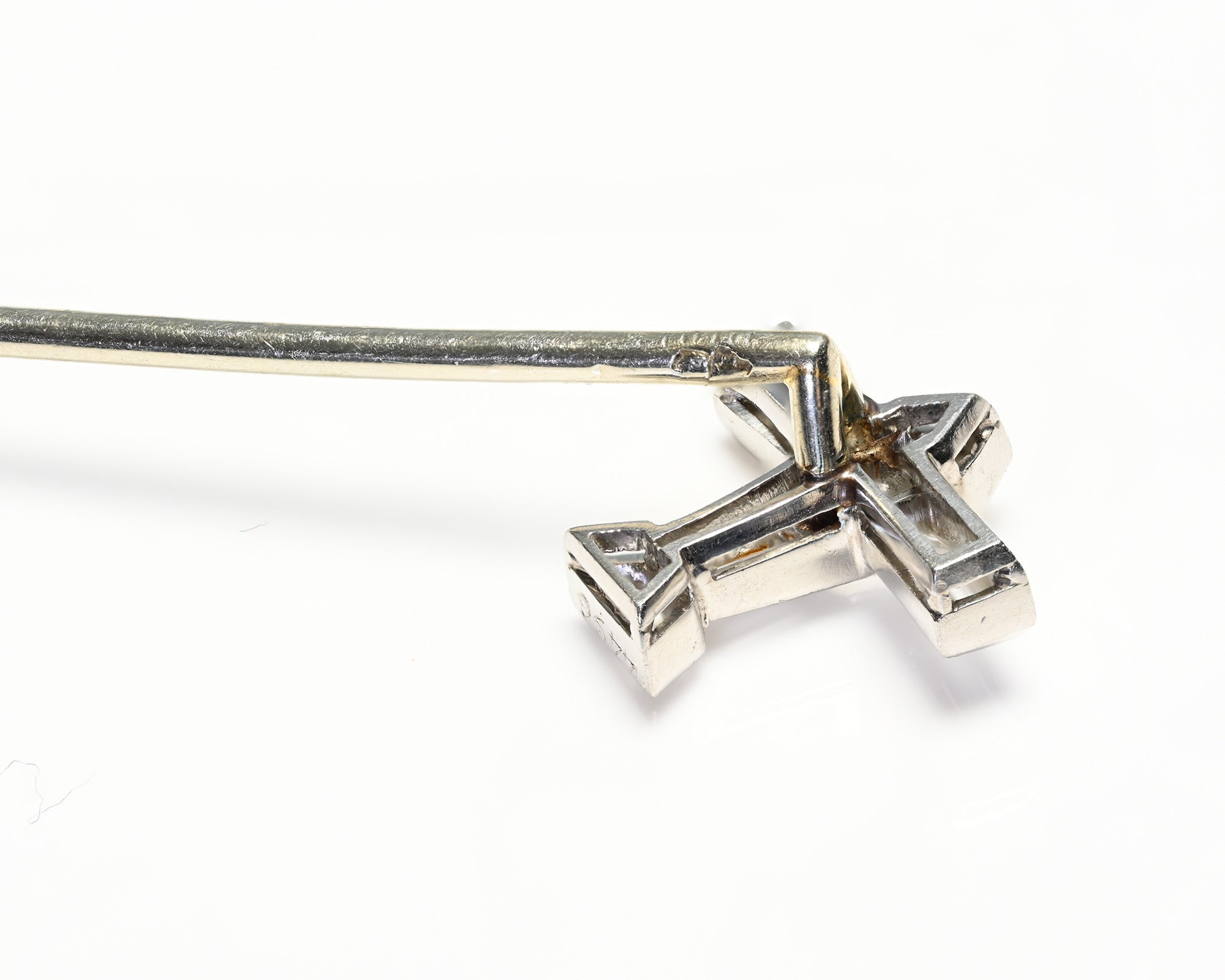 Lacloche Frères Platinum Fancy Diamond Airplane Stick Pin