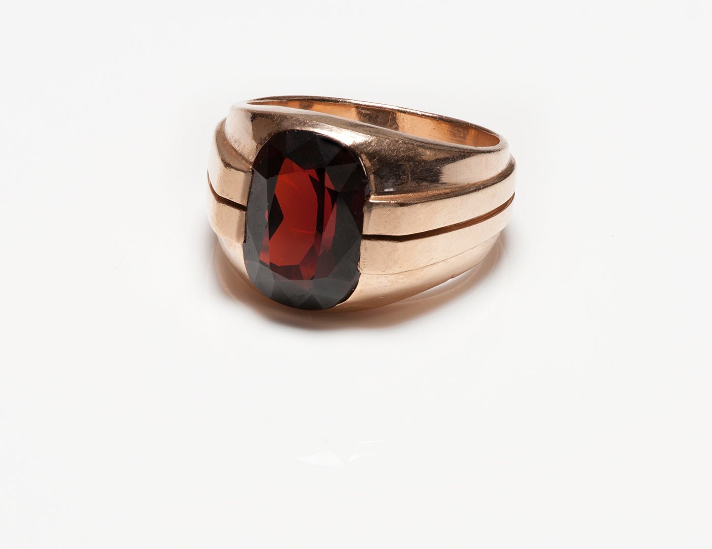 Lambert Brothers Gold Garnet Men's Ring