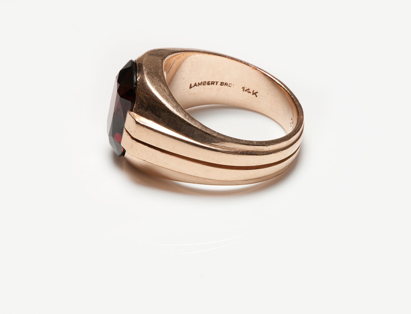 Lambert Brothers Gold Garnet Men's Ring