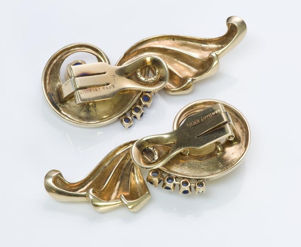 Lambert Brothers Gold Sapphire Earrings