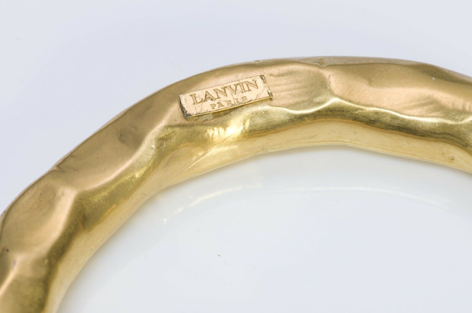 LANVIN Paris 1980’s Gold Plated Ball Bangle Bracelet