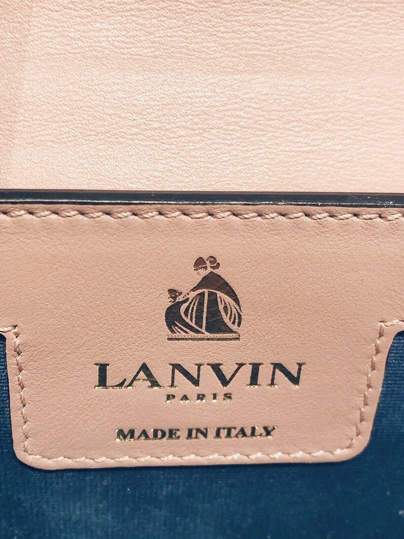 LANVIN Paris Jiji Pink Black Leather Graffiti Mini Women’s Crossbody Bag