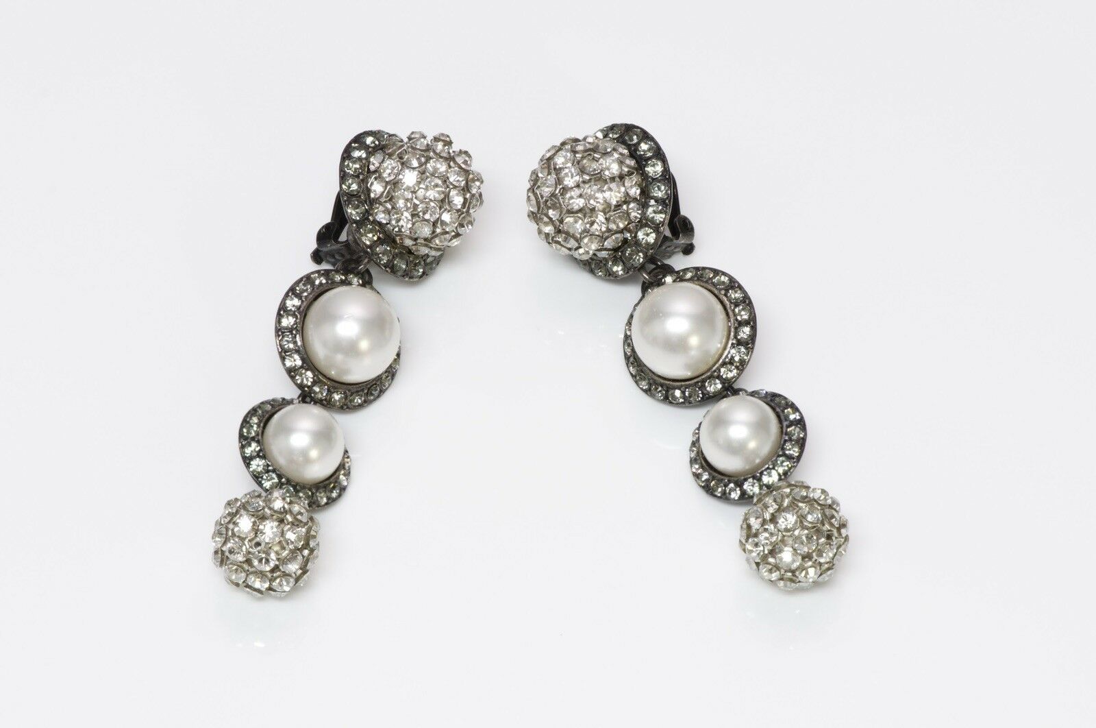 Lanvin Pearl Crystal Drop Earrings