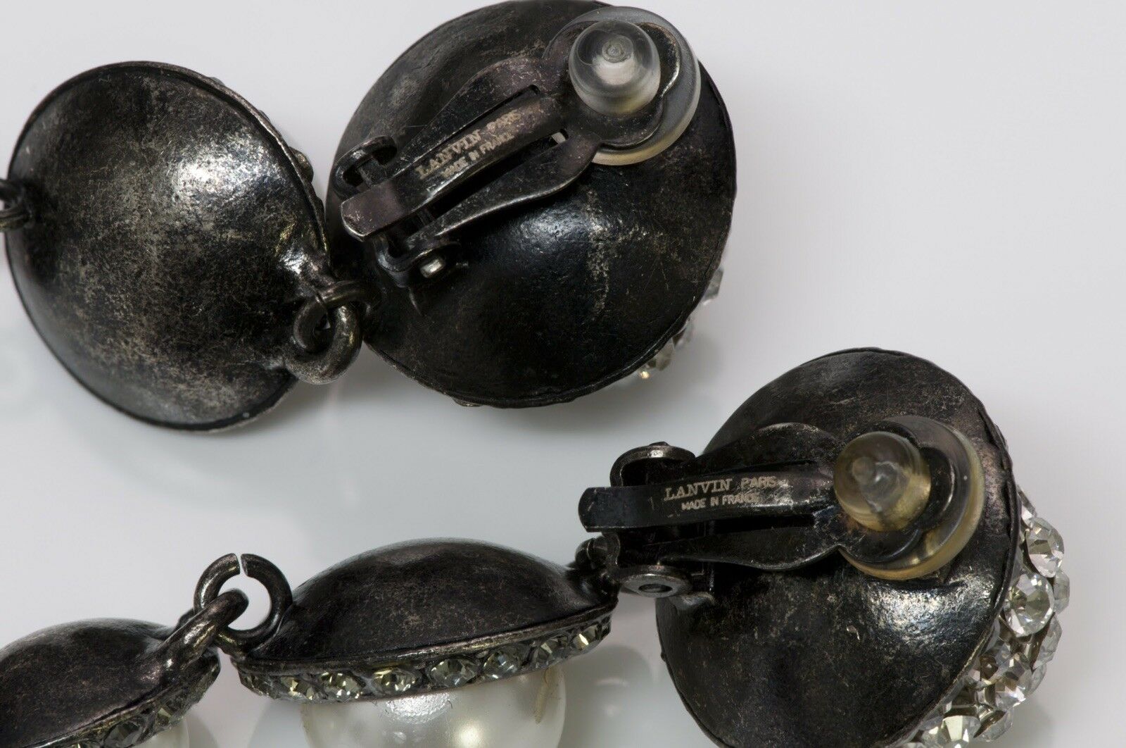 Lanvin Pearl Crystal Drop Earrings