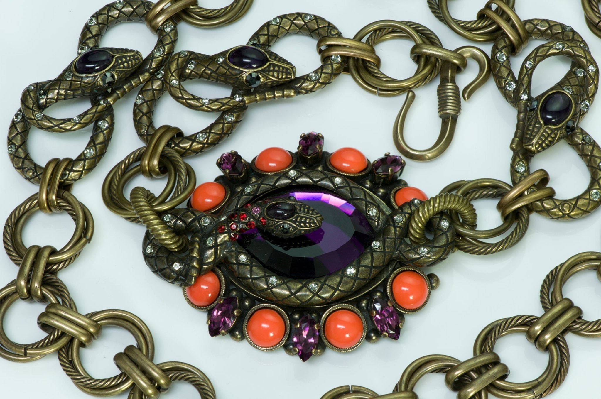 Lanvin Snake Crystal Necklace
