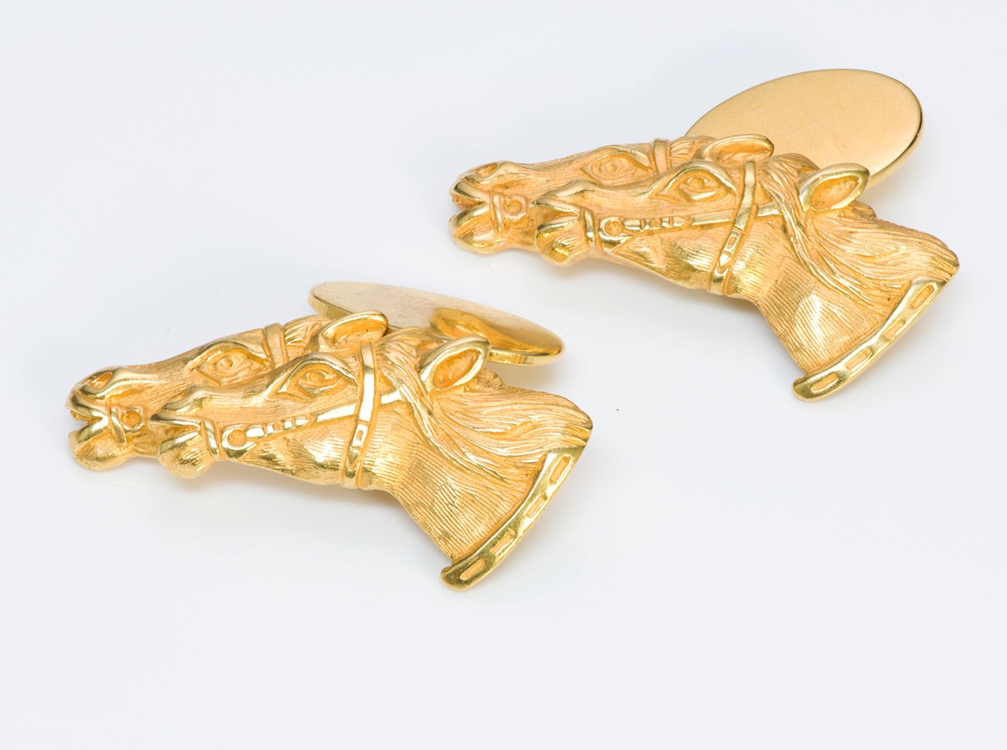 Large Gilt Sterling Horse Cufflinks