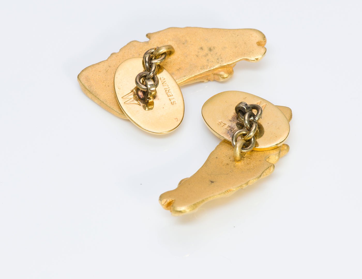 Large Gilt Sterling Horse Cufflinks