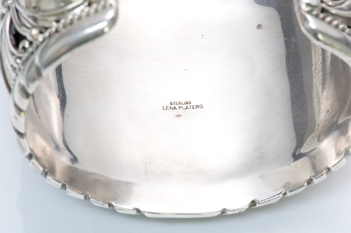 Lena Platero Navajo Coral Turquoise Silver Cuff