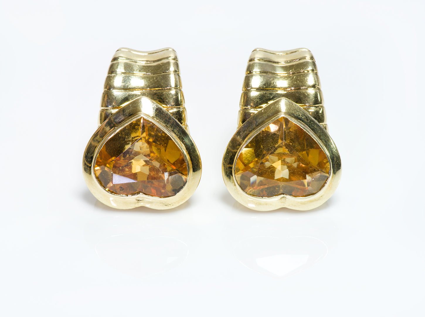 Lepozzi 18K Yellow Gold Heart Citrine Earrings