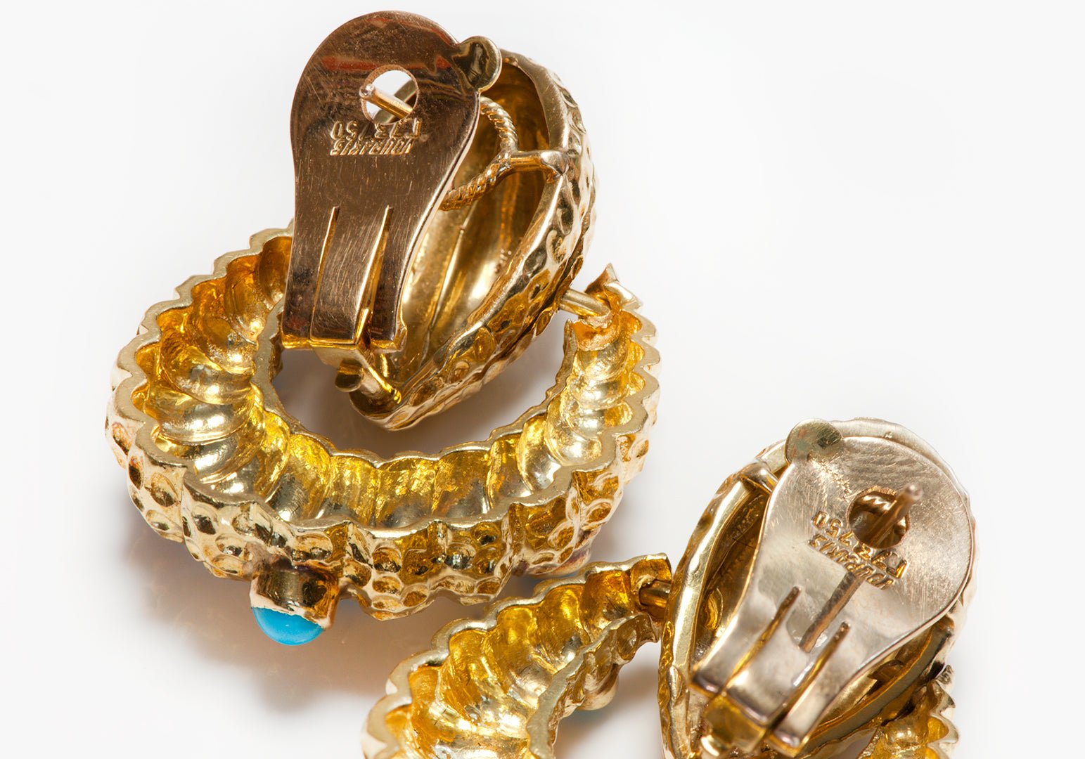 Liana Vourakis 18K Yellow Gold Turquoise Door Knocker Earrings