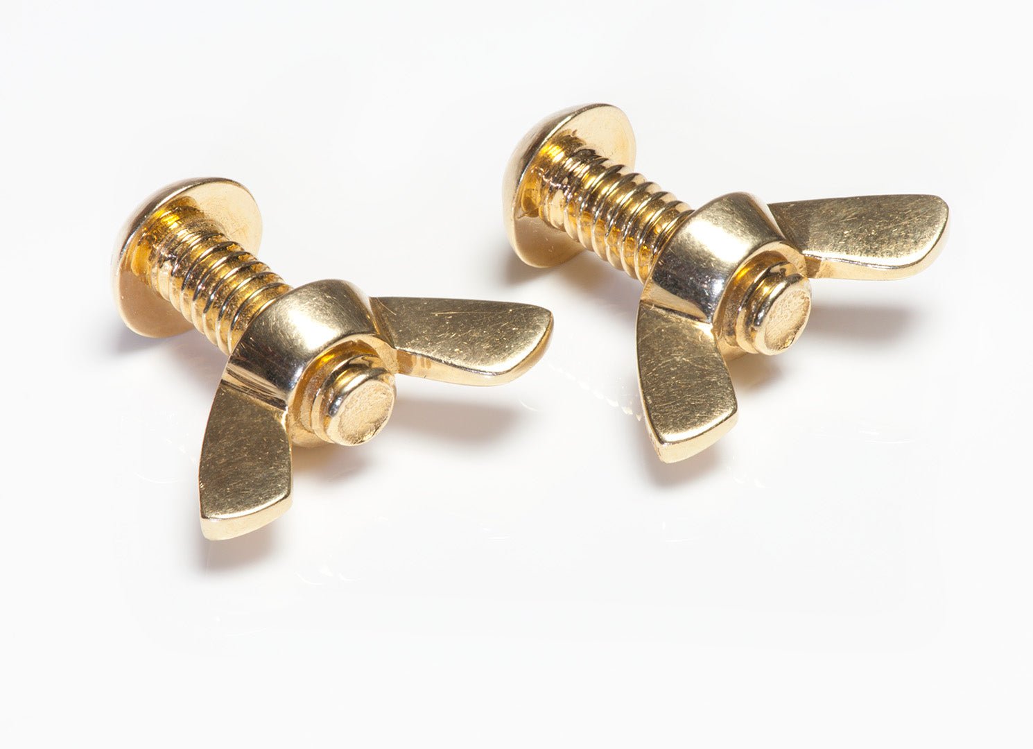 Lindsay & Co. Gold Butterfly Screw Wing Bolt Cufflinks