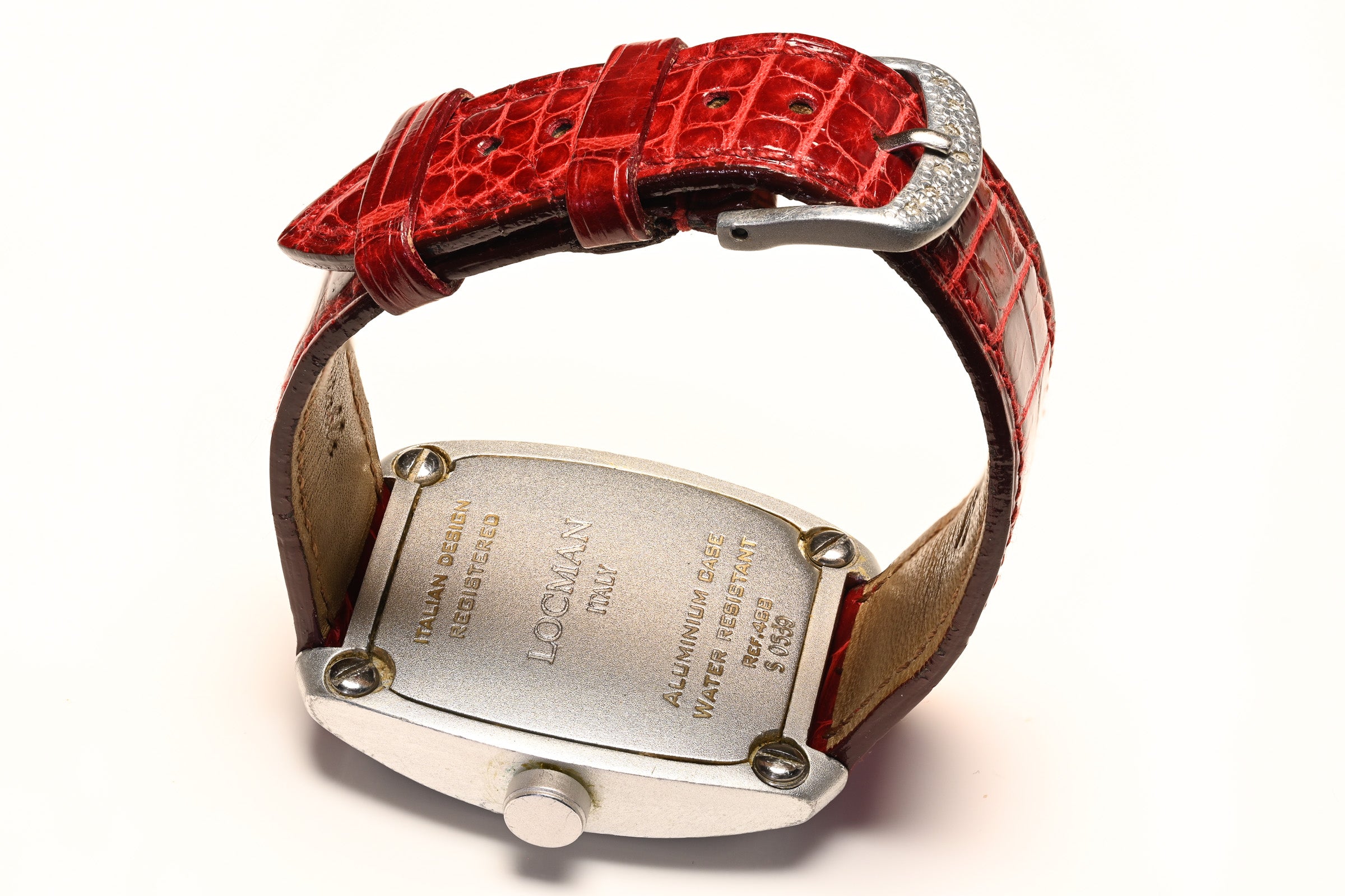 Locman Diamond Aluminum Watch 488 – Black Dial & Brown Crocodile Strap