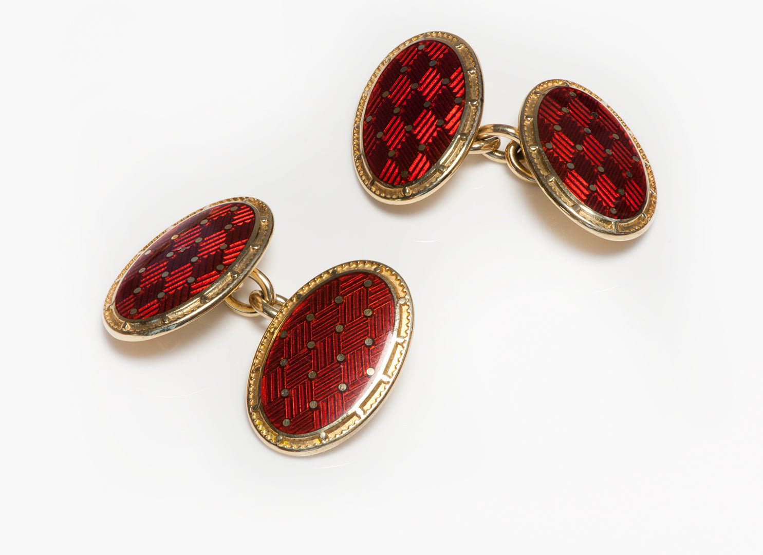 Longmire 18K Gold Enamel Cufflink and 4 Dress Set