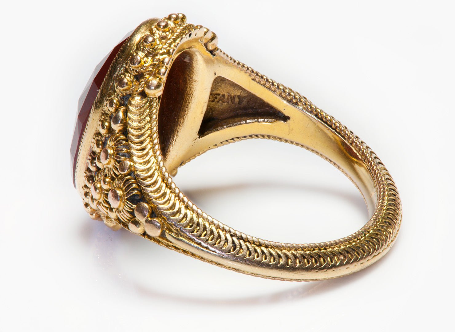 Louis Comfort Tiffany Fire Opal Filigree Gold Ring