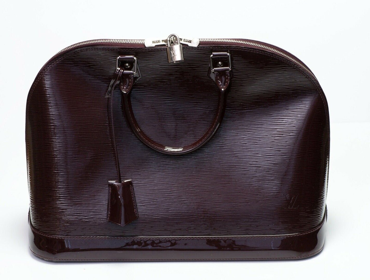 Louis Vuitton Alma Burgundy Epi Patent Leather Bag GM
