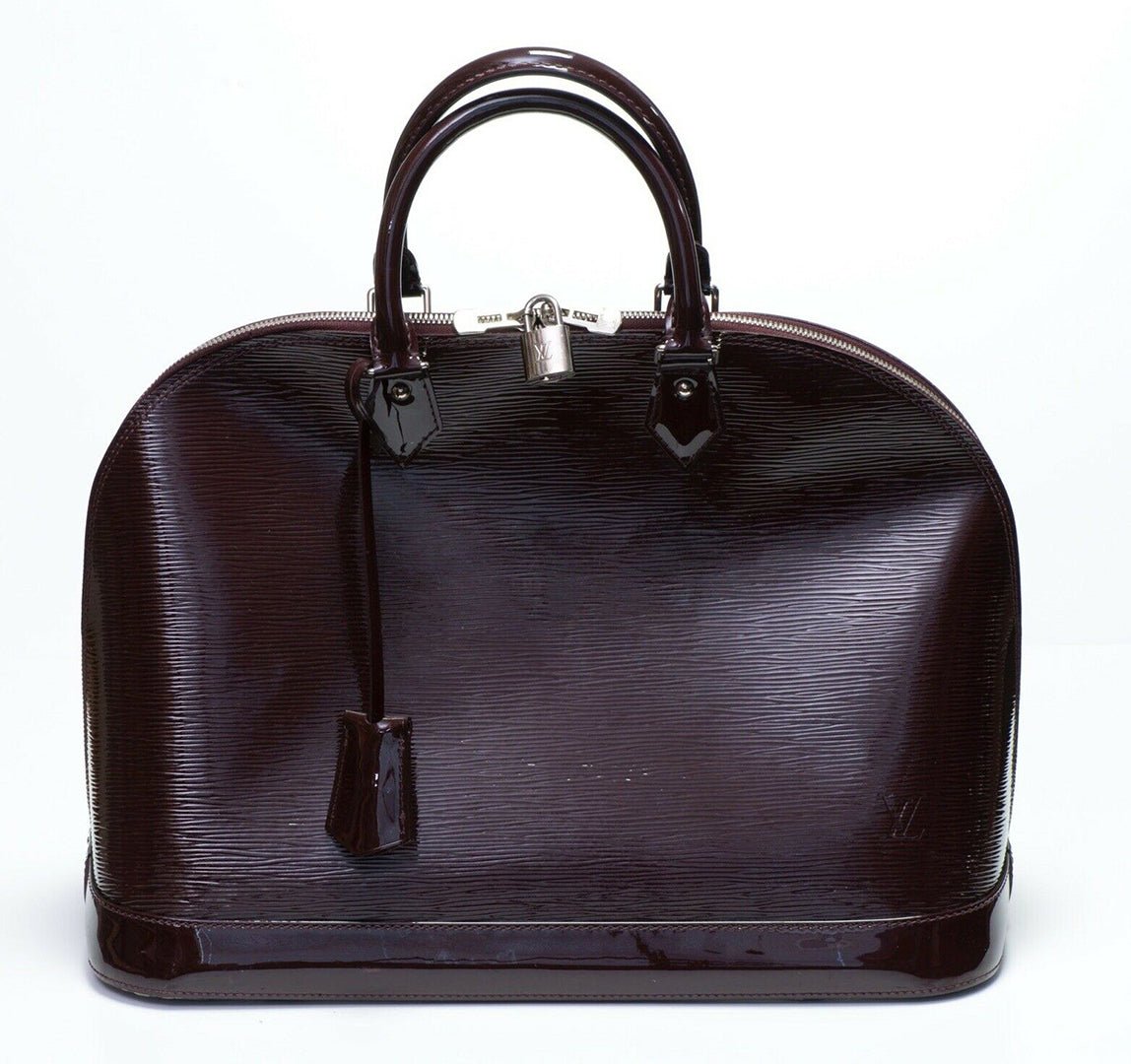 Louis Vuitton Alma Burgundy Epi Patent Leather Bag GM