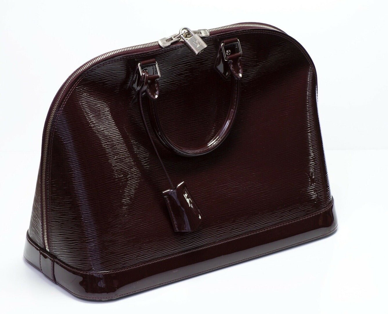 Louis Vuitton Alma Burgundy Epi Patent Leather Bag GM