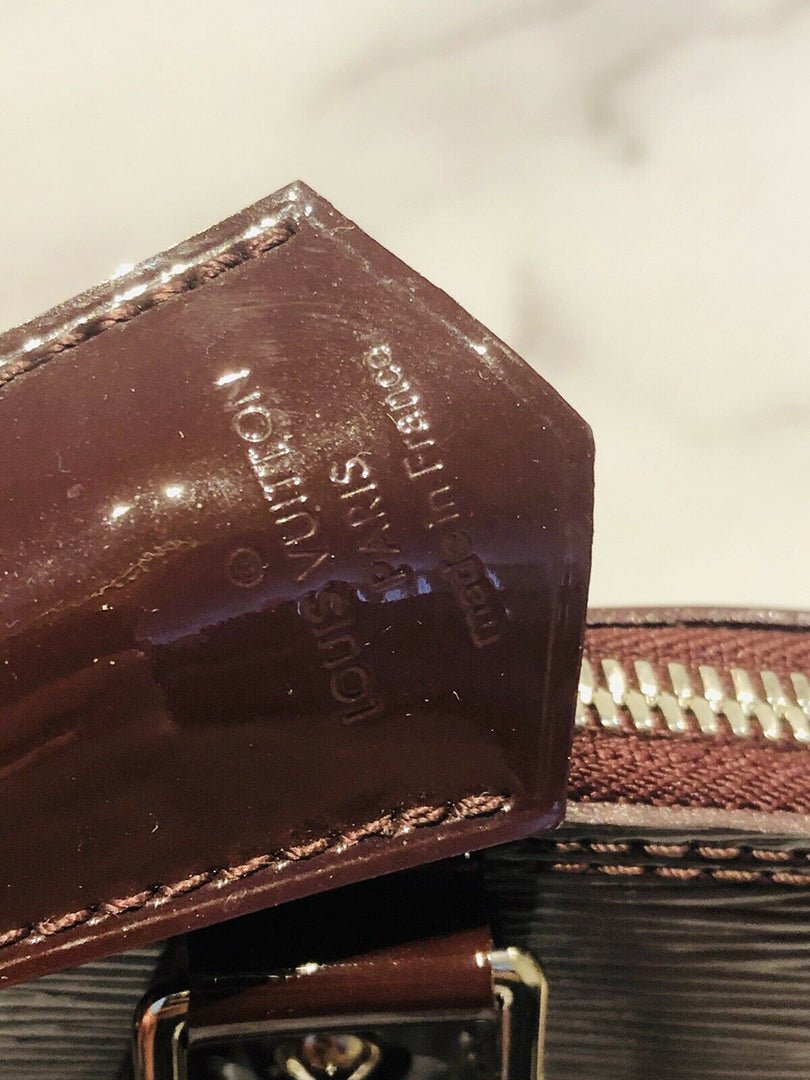 Louis Vuitton Alma Burgundy Epi Patent Leather Bag GM