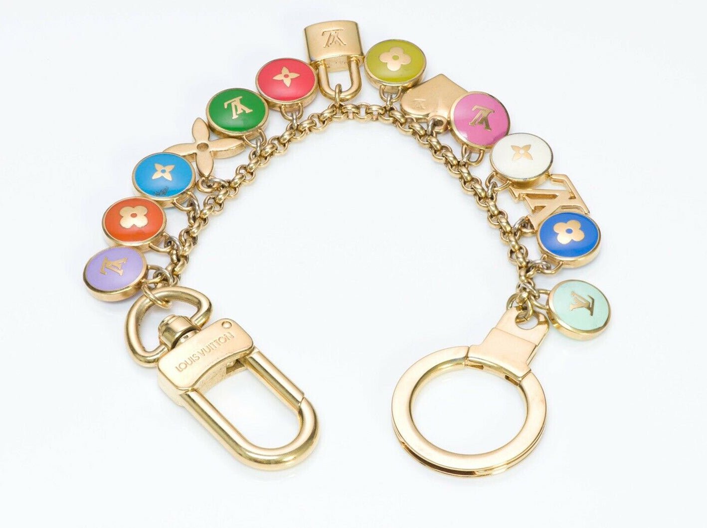 Louis Vuitton LV Multicolor Enamel Logo Pastilles Bag Charm