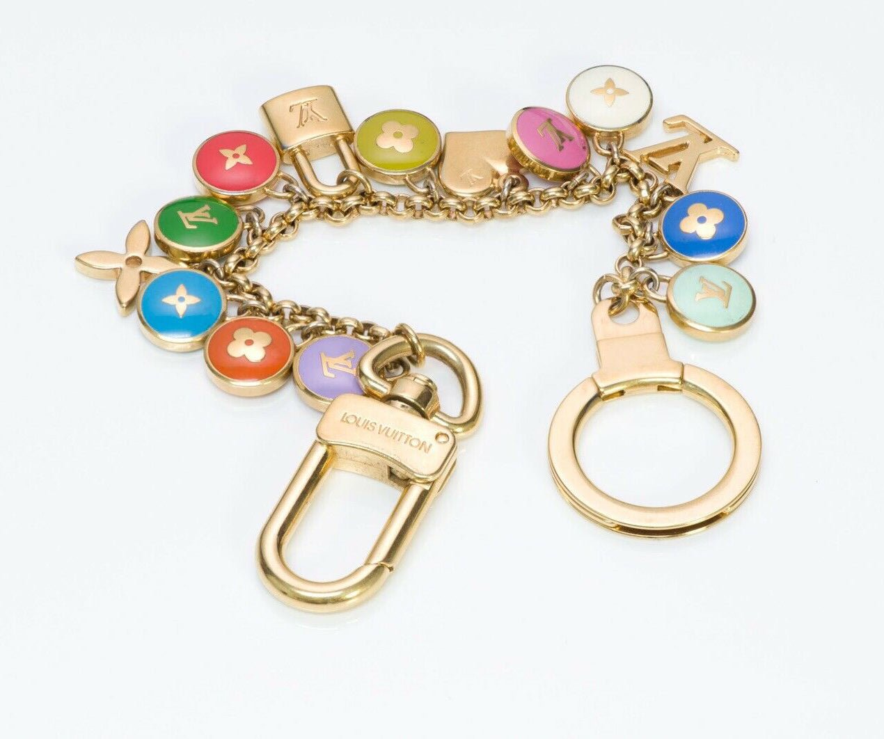 Louis Vuitton LV Multicolor Enamel Logo Pastilles Bag Charm