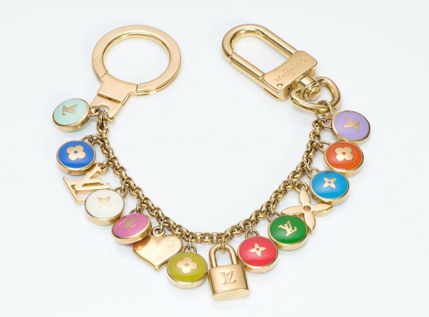 Louis Vuitton LV Multicolor Enamel Logo Pastilles Bag Charm