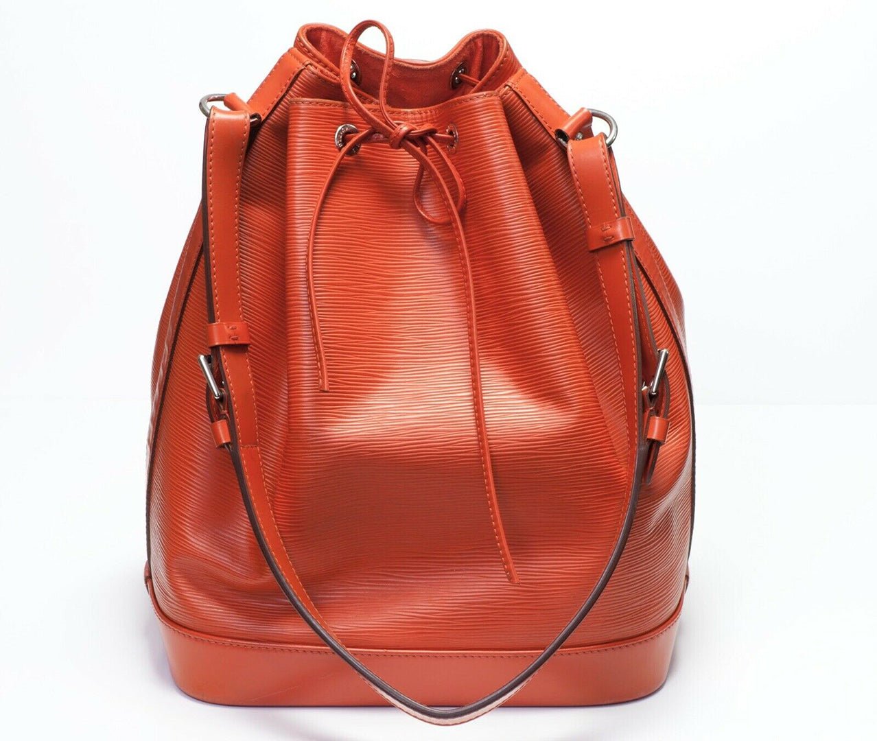 Louis Vuitton Noe Epi Orange Leather Bucket Bag