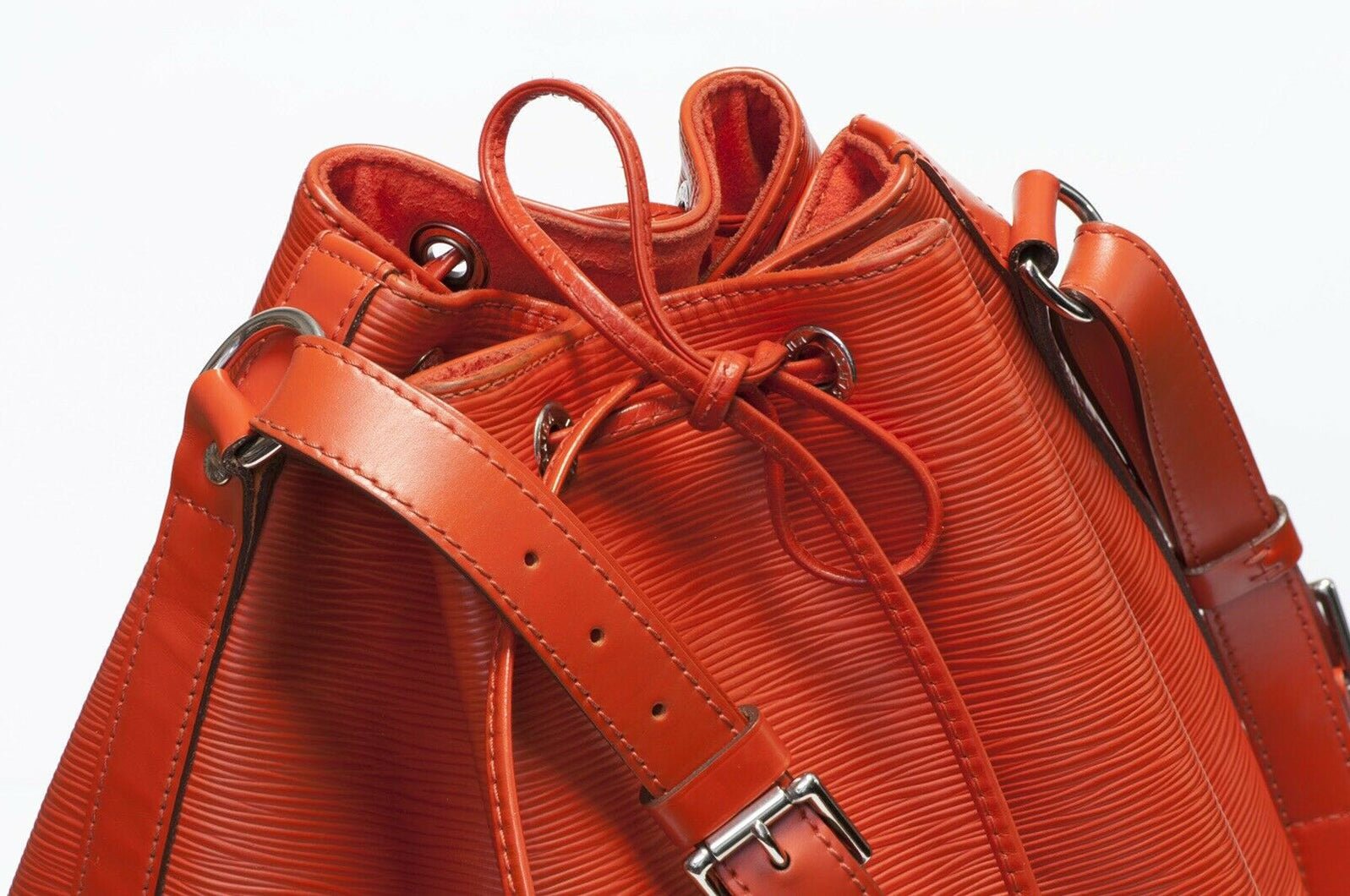 Louis Vuitton Noe Epi Orange Leather Bucket Bag